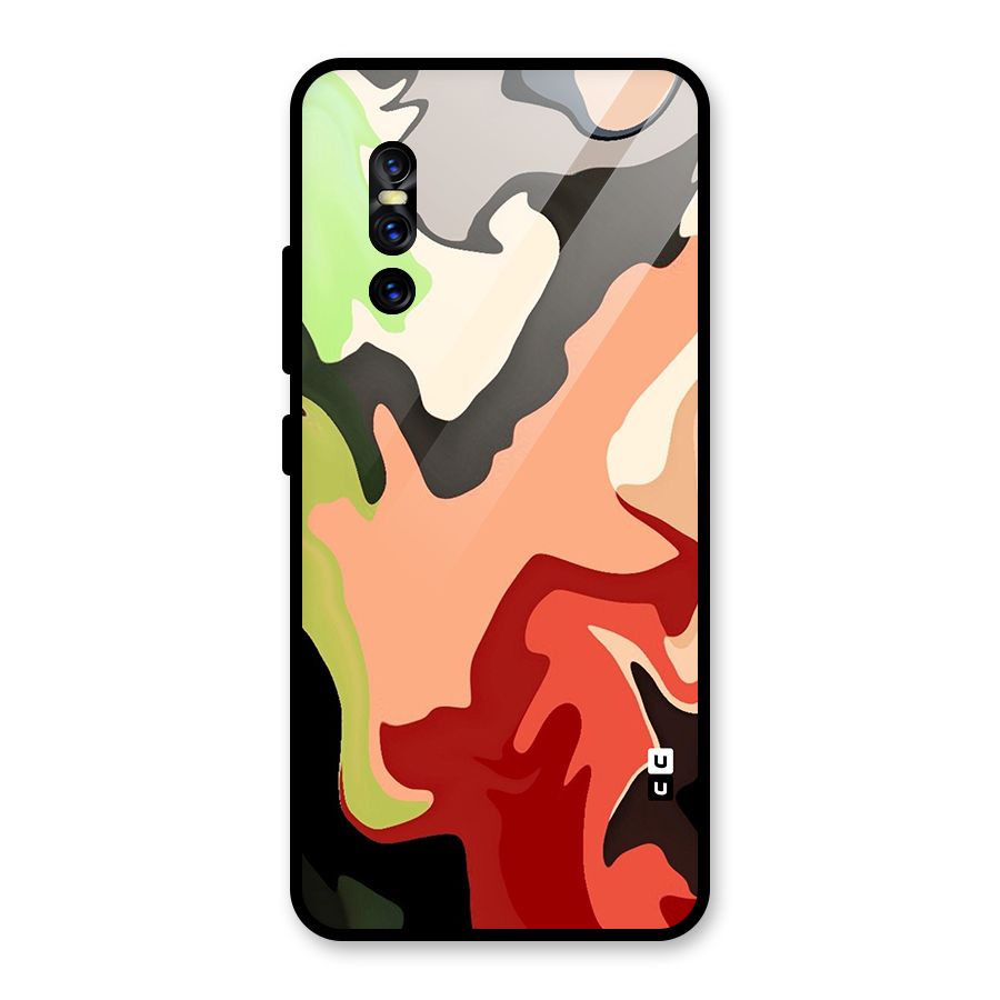 Geometric Abstract Acrylic Oil Pattern Art Glass Back Case for Vivo V15 Pro