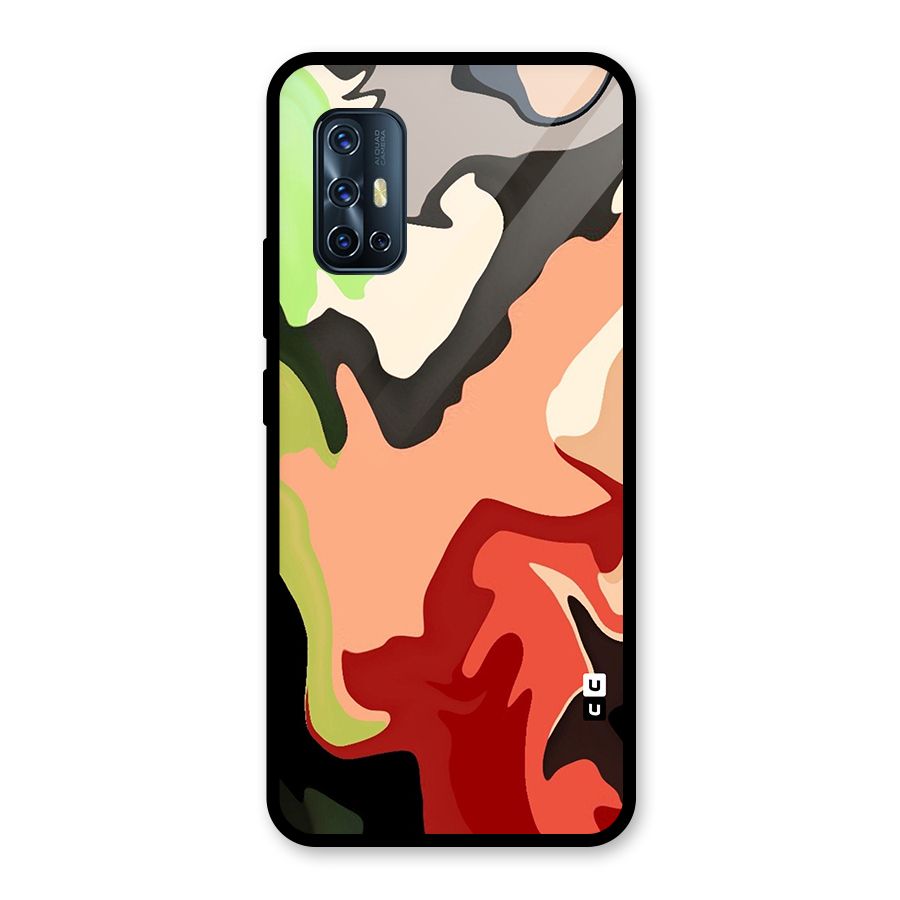 Geometric Abstract Acrylic Oil Pattern Art Glass Back Case for Vivo V17
