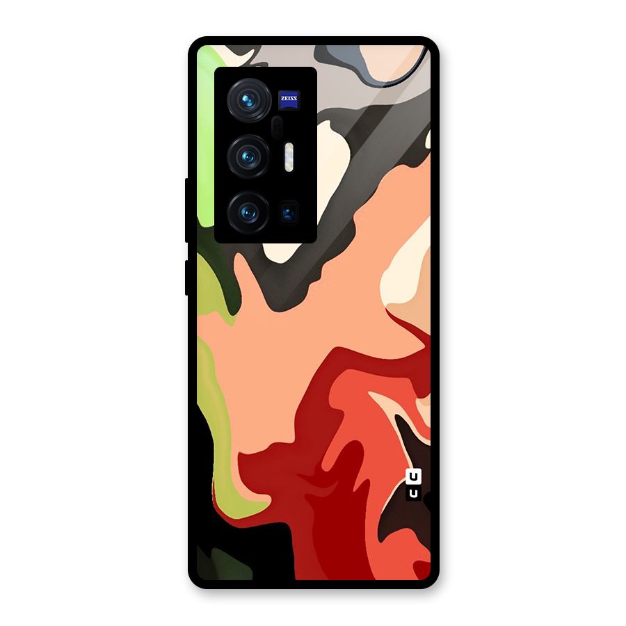 Geometric Abstract Acrylic Oil Pattern Art Glass Back Case for Vivo X70 Pro Plus