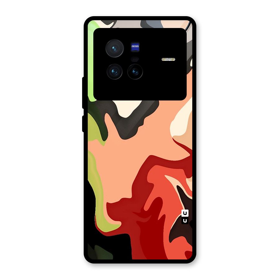Geometric Abstract Acrylic Oil Pattern Art Glass Back Case for Vivo X80