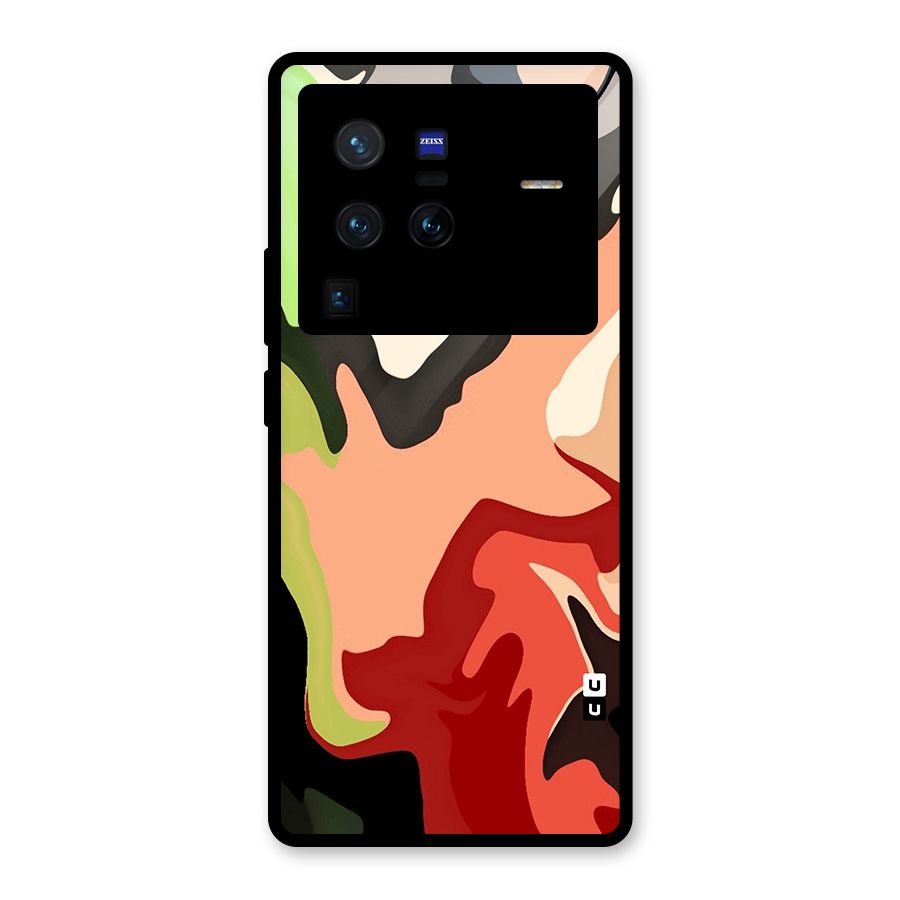 Geometric Abstract Acrylic Oil Pattern Art Glass Back Case for Vivo X80 Pro