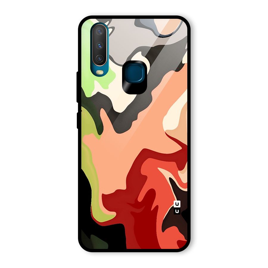 Geometric Abstract Acrylic Oil Pattern Art Glass Back Case for Vivo Y15