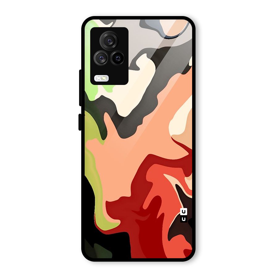 Geometric Abstract Acrylic Oil Pattern Art Glass Back Case for Vivo iQOO 7 Legend 5G