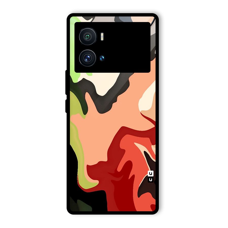 Geometric Abstract Acrylic Oil Pattern Art Glass Back Case for Vivo iQOO 9 Pro