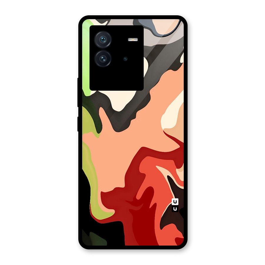 Geometric Abstract Acrylic Oil Pattern Art Glass Back Case for Vivo iQOO Neo 6 5G