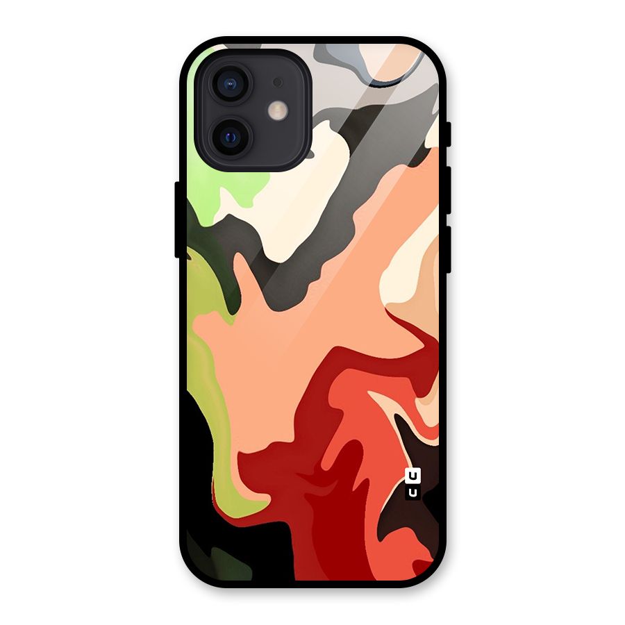 Geometric Abstract Acrylic Oil Pattern Art Glass Back Case for iPhone 12