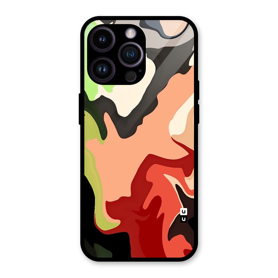Geometric Abstract Acrylic Oil Pattern Art Glass Back Case for iPhone 14 Pro Max