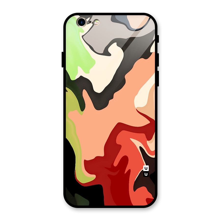 Geometric Abstract Acrylic Oil Pattern Art Glass Back Case for iPhone 6 6S