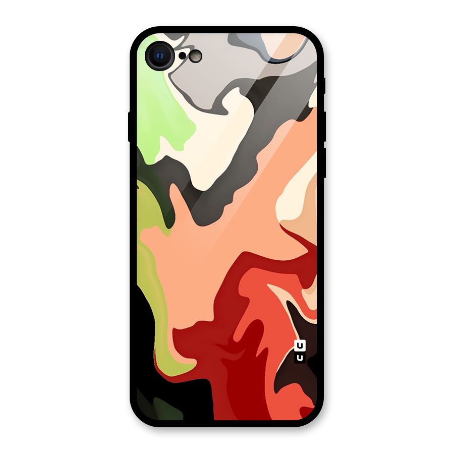 Geometric Abstract Acrylic Oil Pattern Art Glass Back Case for iPhone 7