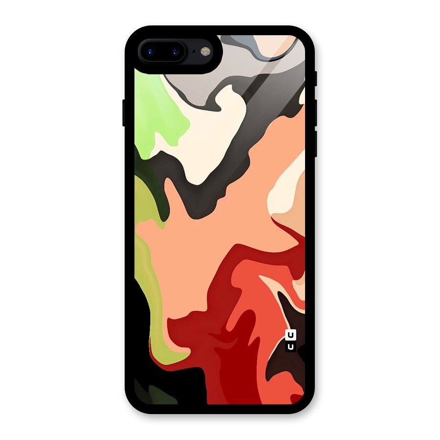 Geometric Abstract Acrylic Oil Pattern Art Glass Back Case for iPhone 8 Plus