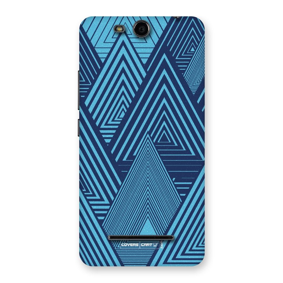 Geometric Blue Print Back Case for Micromax Canvas Juice 3 Q392