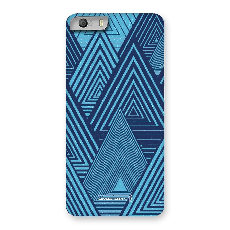 Geometric Blue Print Back Case for Micromax Canvas Knight 2