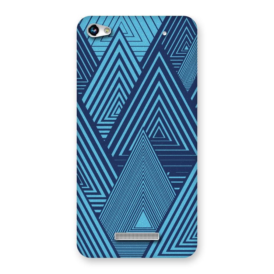 Geometric Blue Print Back Case for Micromax Hue 2