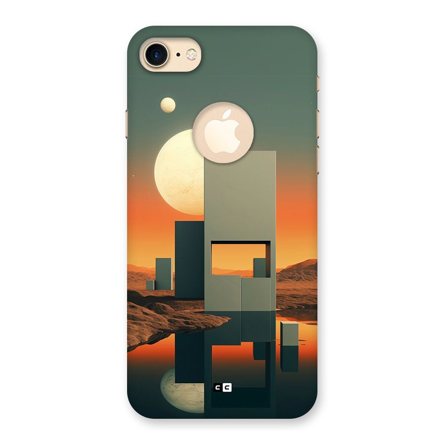 Geometric Sculpture Back Case for iPhone 7 Logo Cut