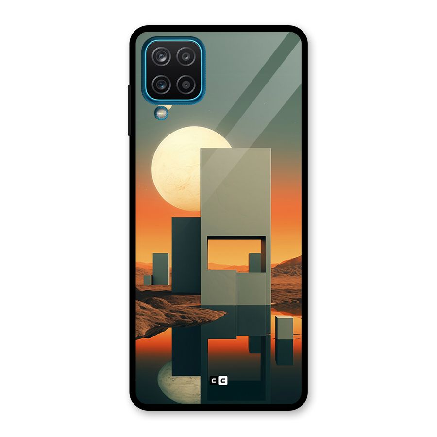 Geometric Sculpture Glass Back Case for Galaxy A12