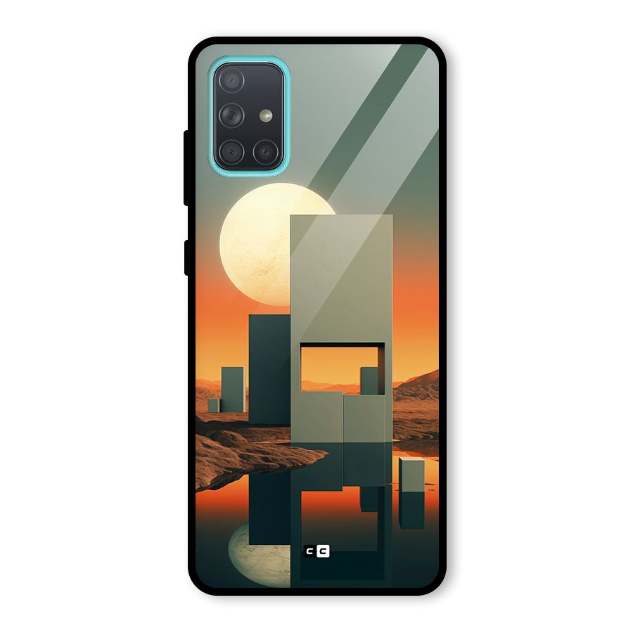 Geometric Sculpture Glass Back Case for Galaxy A71