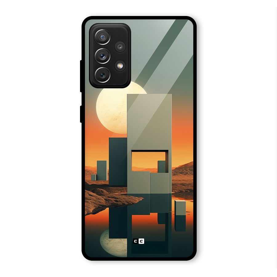 Geometric Sculpture Glass Back Case for Galaxy A72