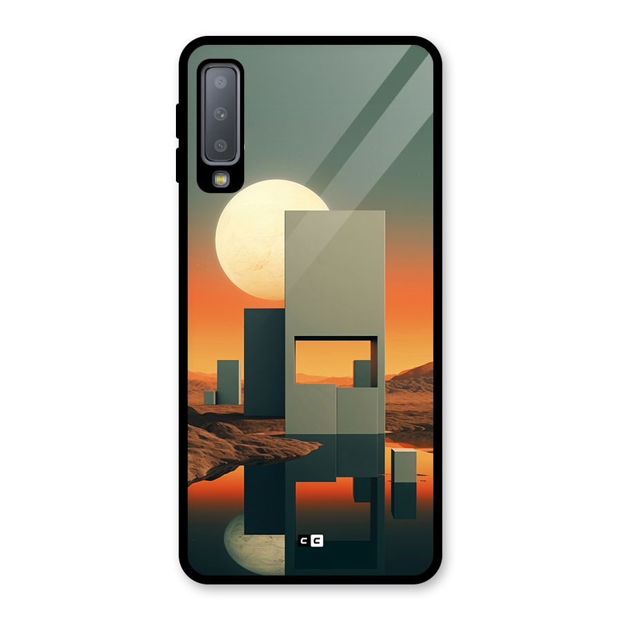 Geometric Sculpture Glass Back Case for Galaxy A7 (2018)