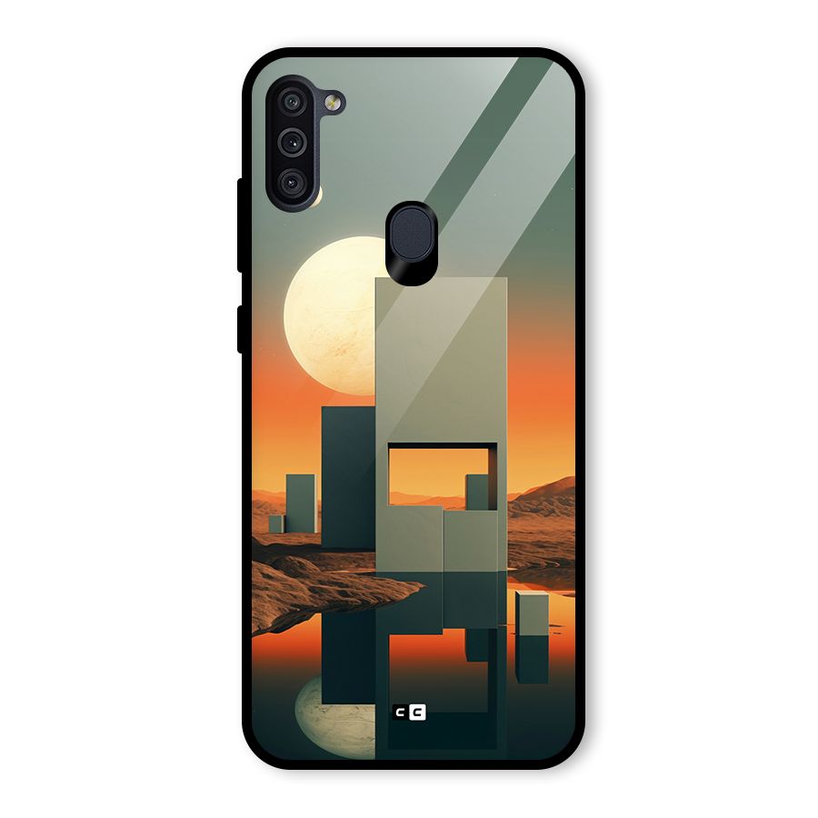 Geometric Sculpture Glass Back Case for Galaxy M11