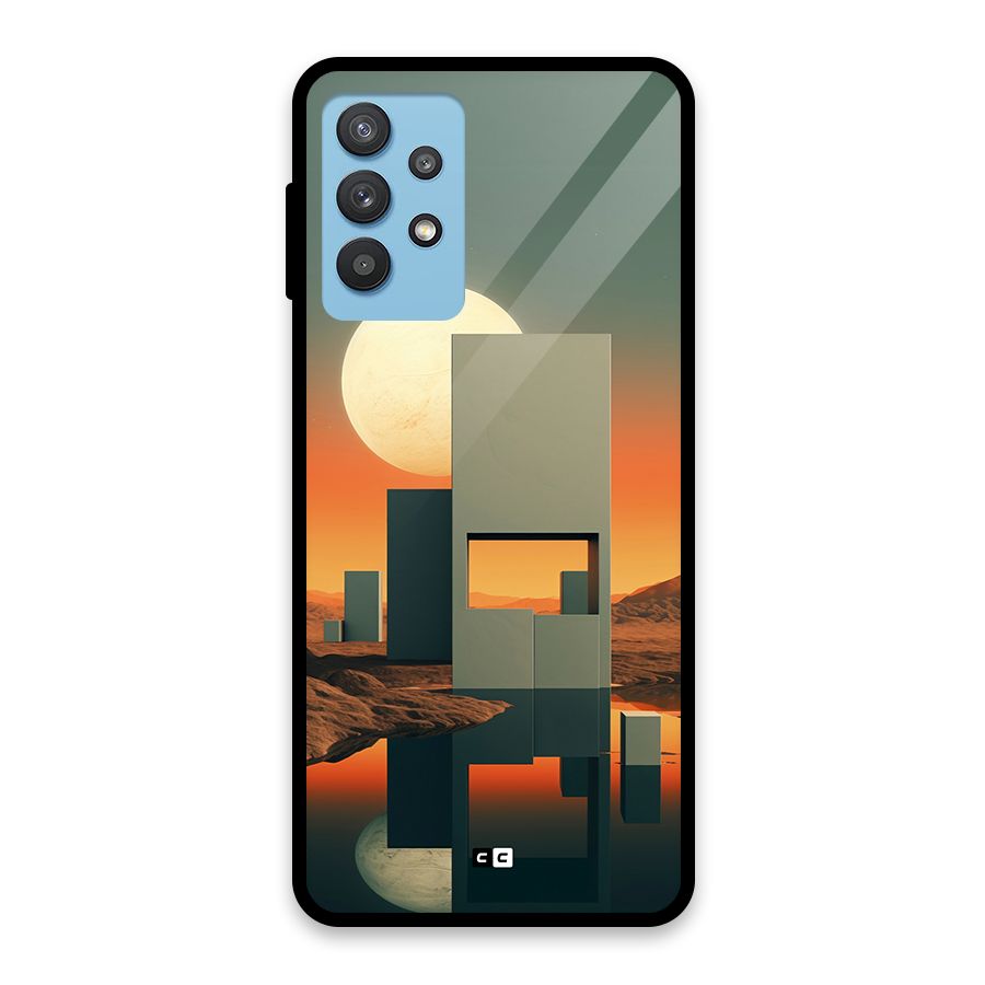 Geometric Sculpture Glass Back Case for Galaxy M32 5G