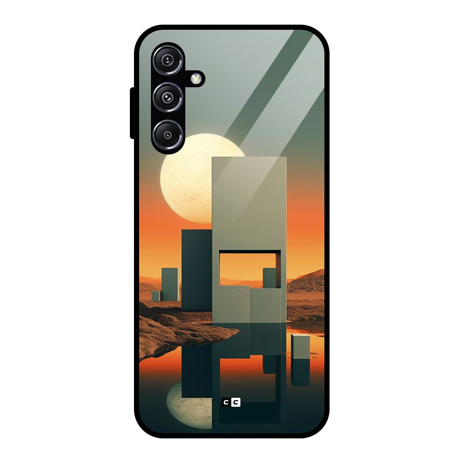 Geometric Sculpture Glass Back Case for Galaxy M34 5G