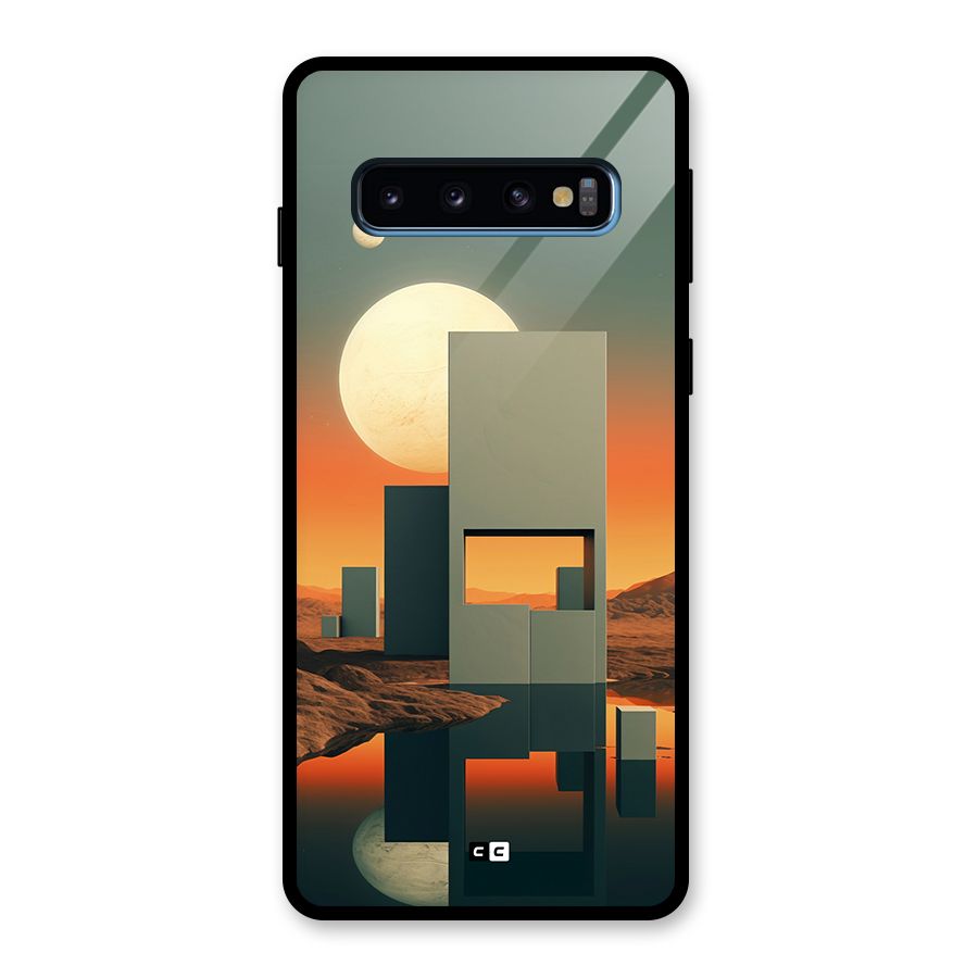 Geometric Sculpture Glass Back Case for Galaxy S10