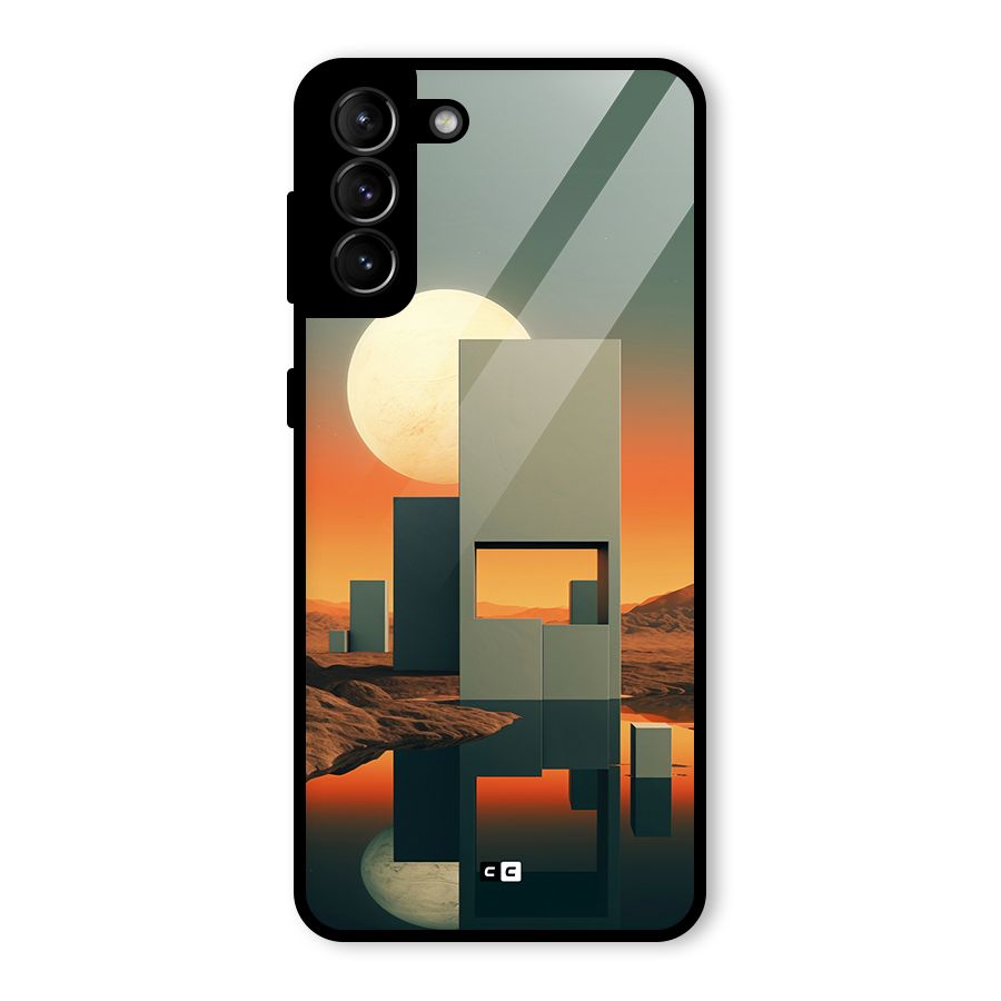 Geometric Sculpture Glass Back Case for Galaxy S21 Plus