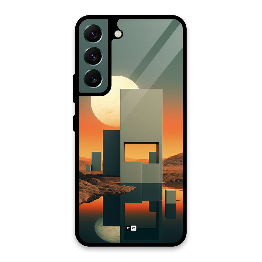 Geometric Sculpture Glass Back Case for Galaxy S22 5G