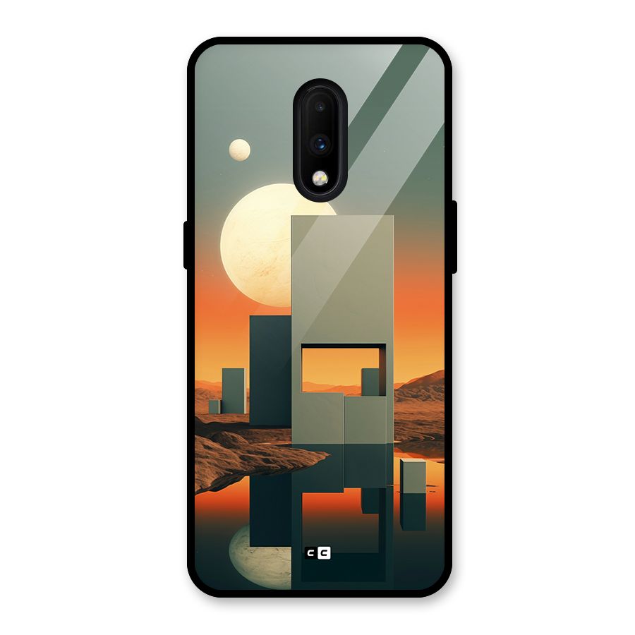 Geometric Sculpture Glass Back Case for OnePlus 7
