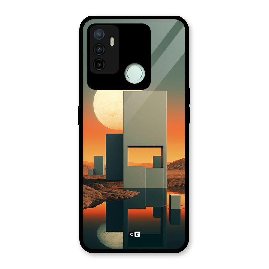 Geometric Sculpture Glass Back Case for Oppo A53