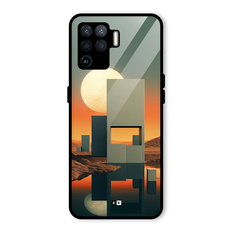 Geometric Sculpture Glass Back Case for Oppo F19 Pro