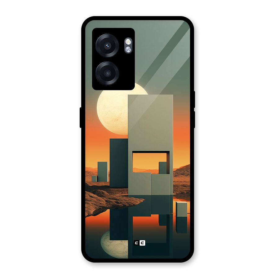 Geometric Sculpture Glass Back Case for Oppo K10 (5G)