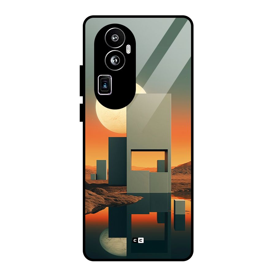 Geometric Sculpture Glass Back Case for Oppo Reno10 Pro Plus
