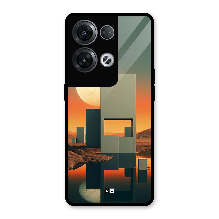 Geometric Sculpture Glass Back Case for Oppo Reno8 Pro 5G