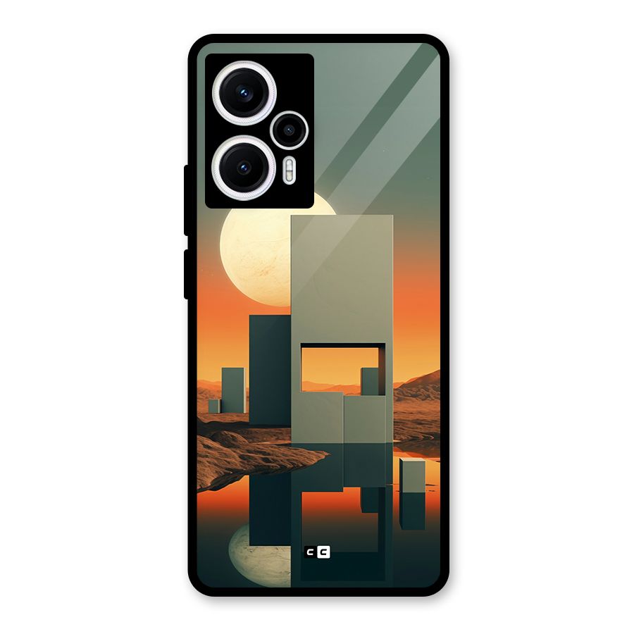 Geometric Sculpture Glass Back Case for Poco F5