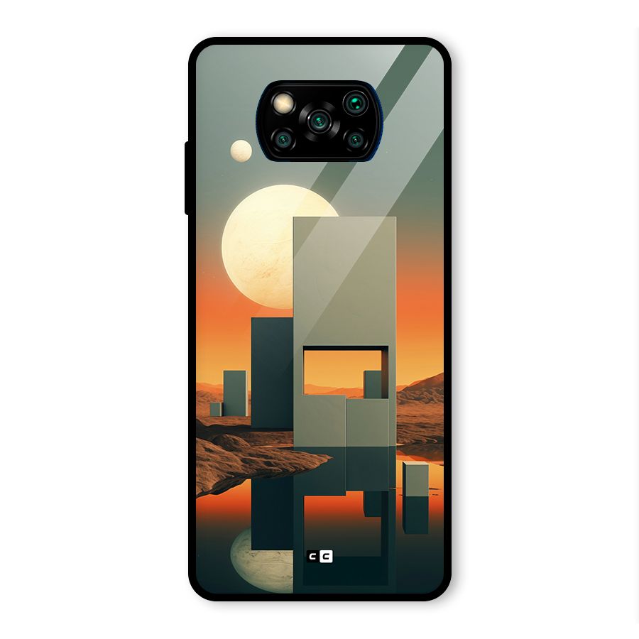 Geometric Sculpture Glass Back Case for Poco X3 Pro