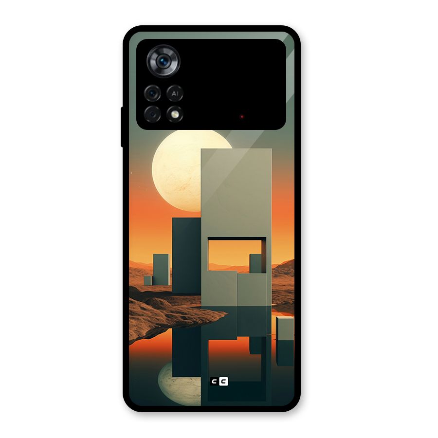 Geometric Sculpture Glass Back Case for Poco X4 Pro 5G