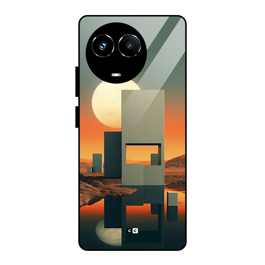 Geometric Sculpture Glass Back Case for Realme 11X