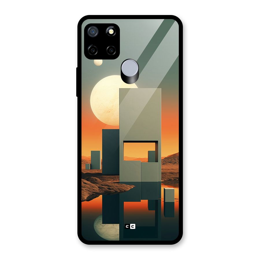 Geometric Sculpture Glass Back Case for Realme C12