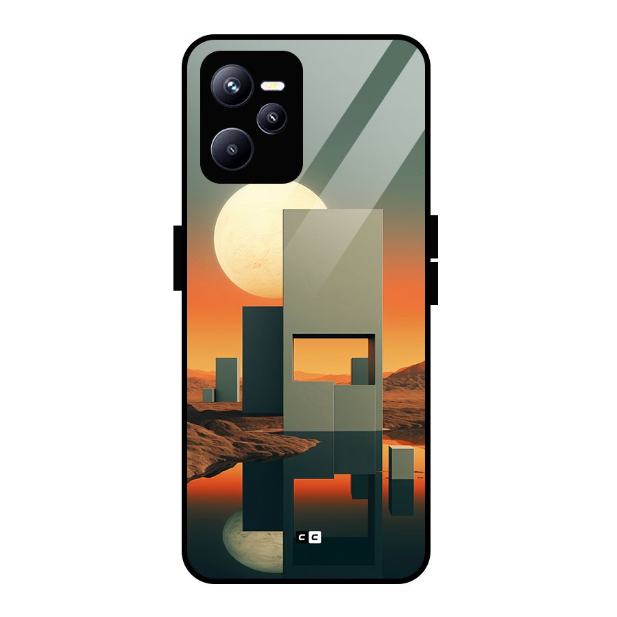 Geometric Sculpture Glass Back Case for Realme C35