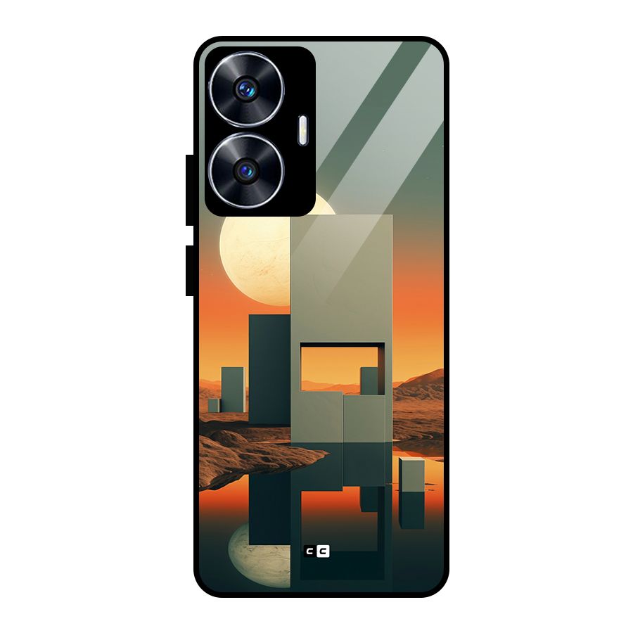 Geometric Sculpture Glass Back Case for Realme Narzo N55