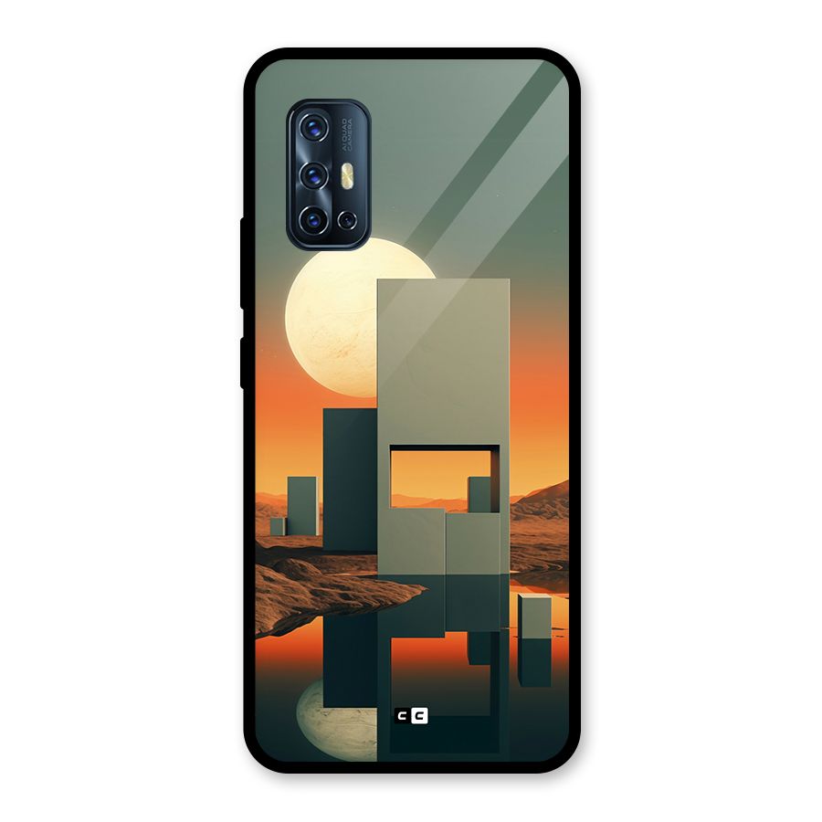 Geometric Sculpture Glass Back Case for Vivo V17