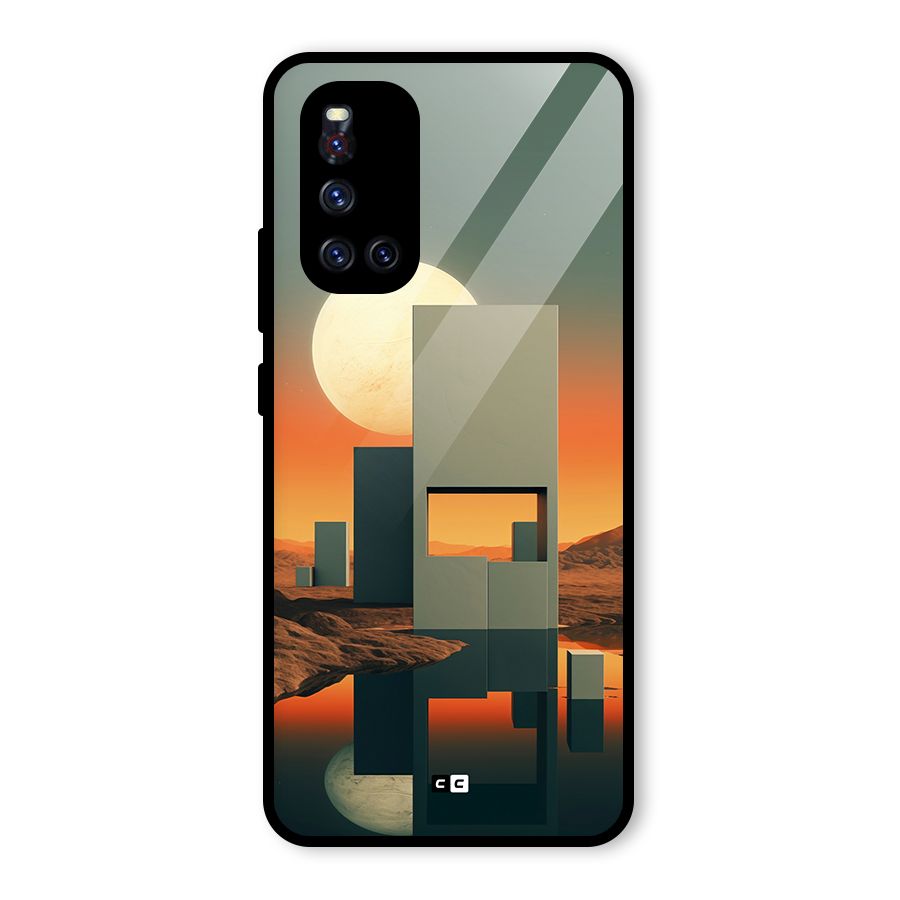 Geometric Sculpture Glass Back Case for Vivo V19