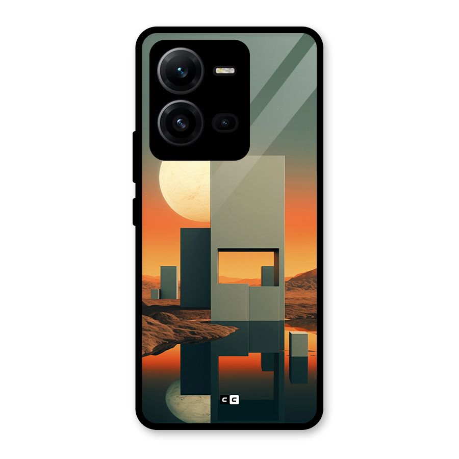 Geometric Sculpture Glass Back Case for Vivo V25