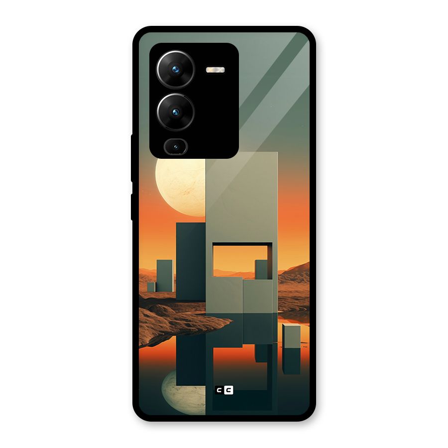 Geometric Sculpture Glass Back Case for Vivo V25 Pro