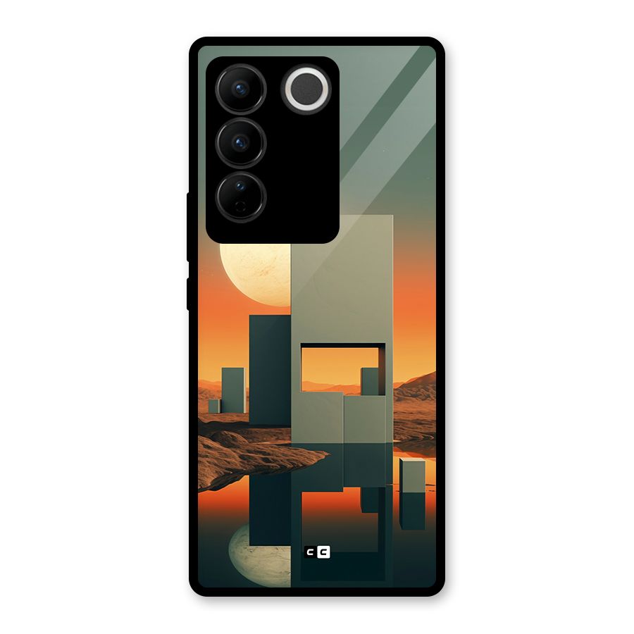 Geometric Sculpture Glass Back Case for Vivo V27