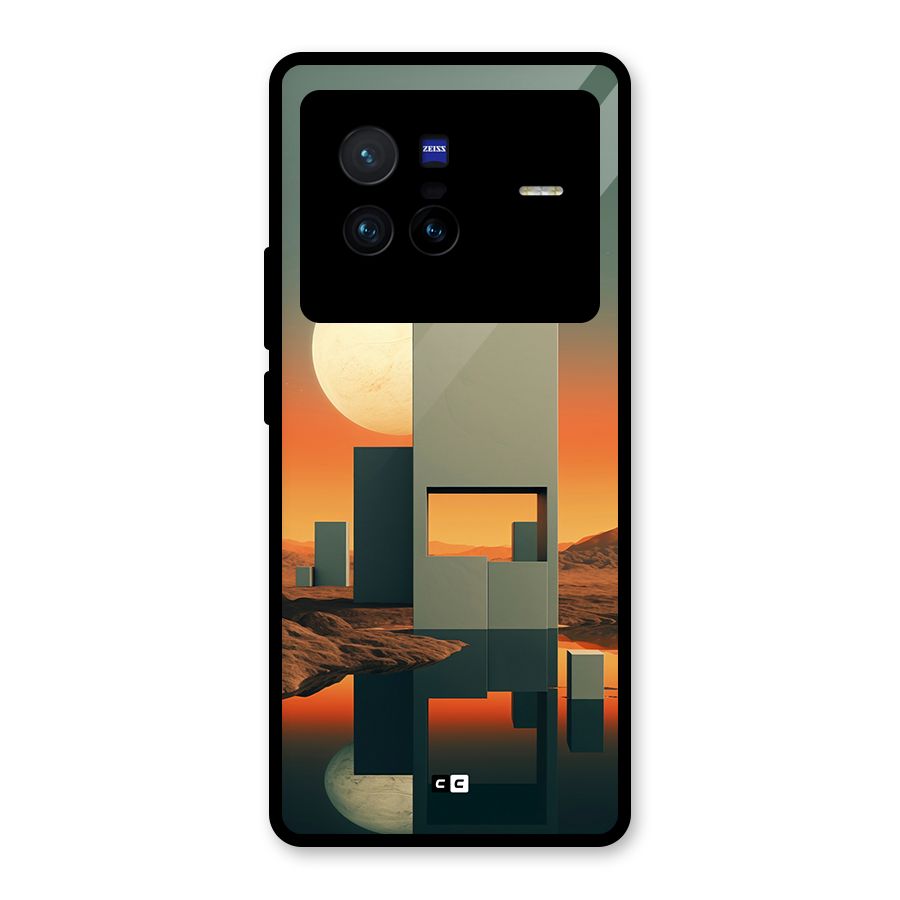 Geometric Sculpture Glass Back Case for Vivo X80