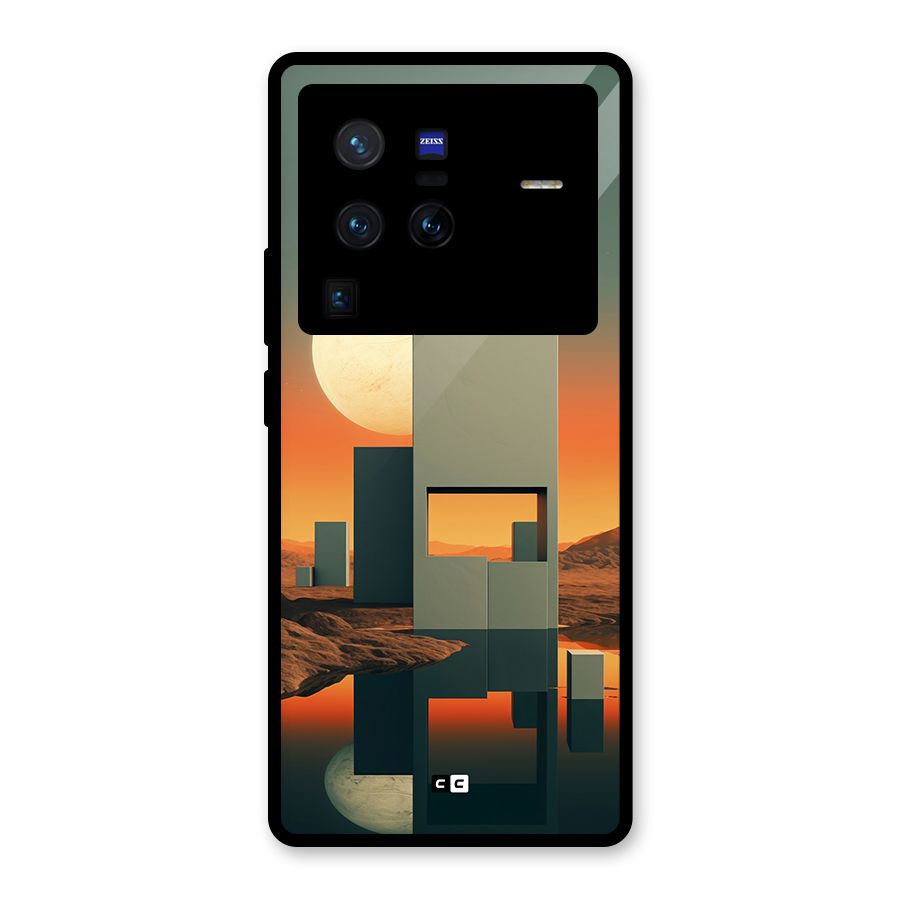 Geometric Sculpture Glass Back Case for Vivo X80 Pro
