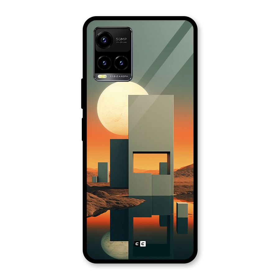Geometric Sculpture Glass Back Case for Vivo Y21A