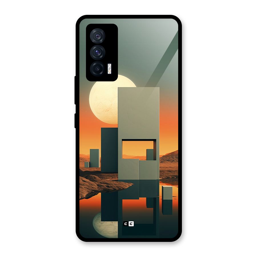 Geometric Sculpture Glass Back Case for Vivo iQOO 7 5G
